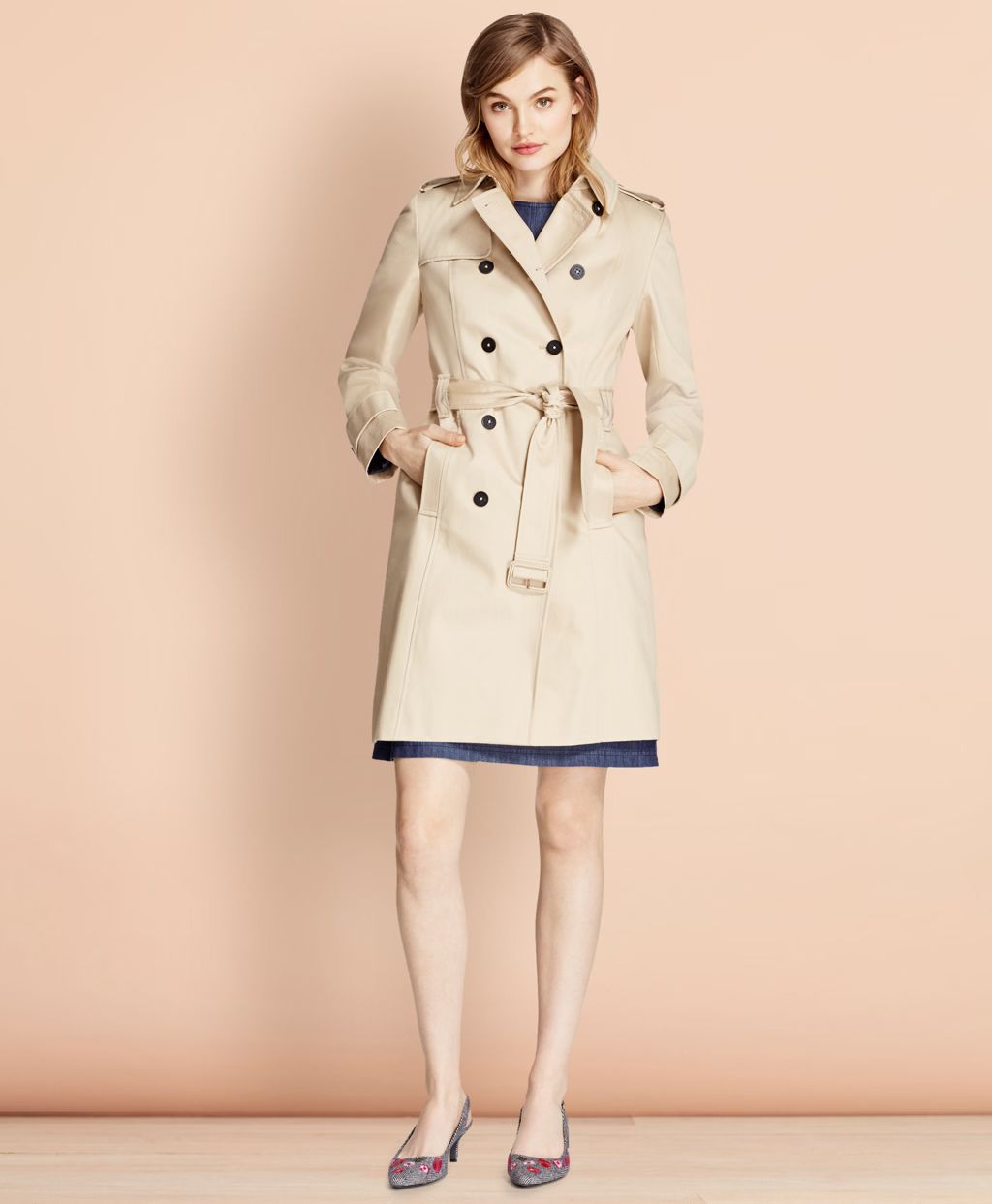 Brooks Brothers Women's Cotton Twill Trench Coat | Brooks Brothers