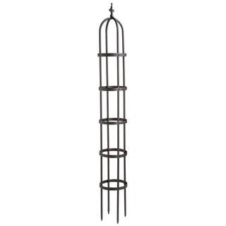 Evergreen Bronze 96 in. Powder-Coated Steel Garden Obelisk Trellis, Browns / Tans | The Home Depot