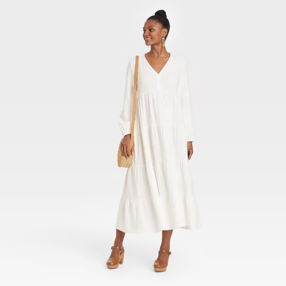 Women's Balloon Long Sleeve Tiered Dress - Universal Thread™ | Target