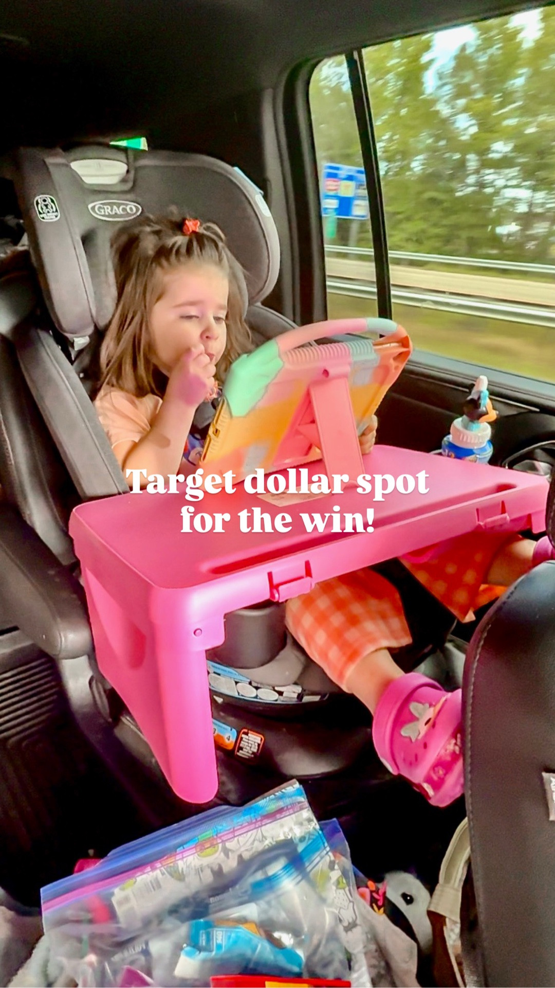 This is the best roadtrip hack if you have kids!! When the boys were little I had these… but they didn’t fold. These with the legs that fold in, are EVEN MORE of a win! CC used it for screen time prop, and Rhett used his primarily to hold his food and drinks. Can’t link the actual bullseye spot one but I did link similars!

#LTKTravel #LTKKids #LTKmomlife