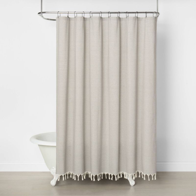 Railroad Stripe Shower Curtain Gray - Hearth & Hand™ with Magnolia | Target