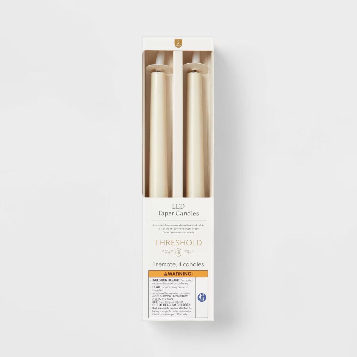 4pk LED Taper Candle Set Cream - Threshold™ | Target