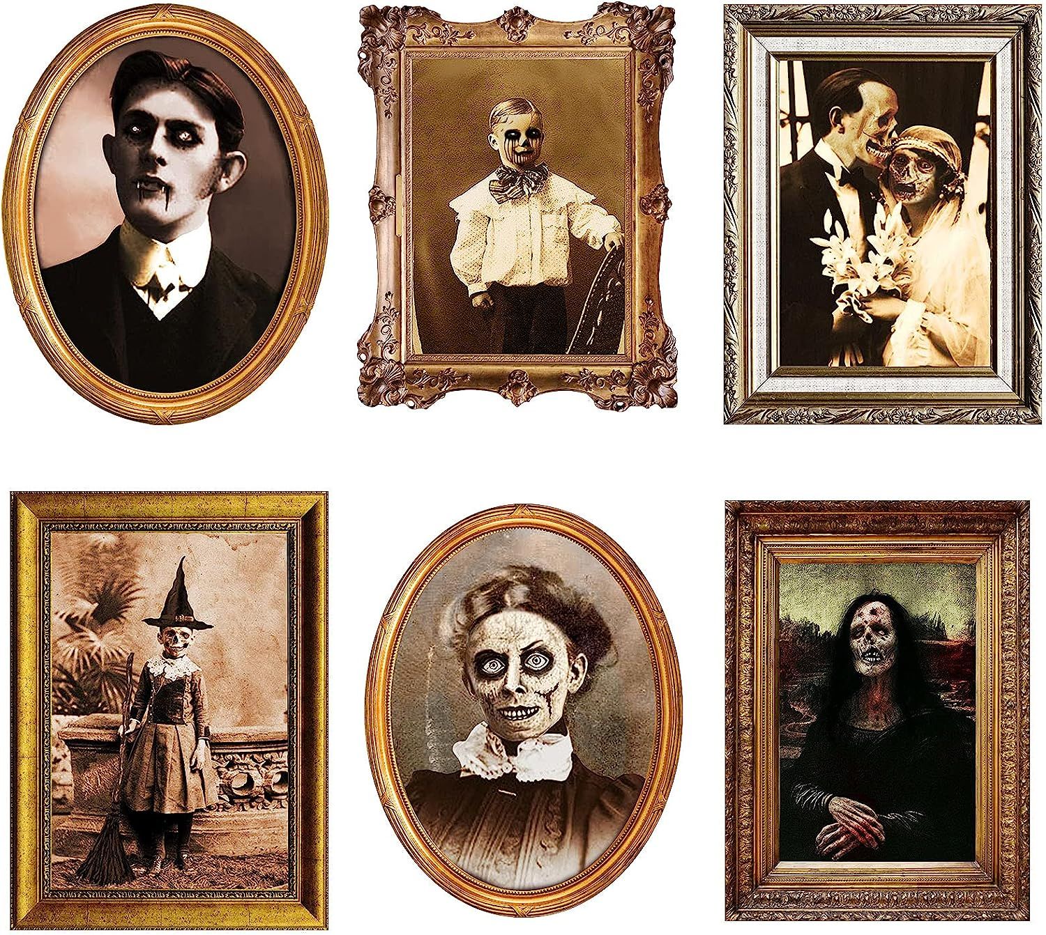 Halloween Decorations 3D Changing Face Horror Pictures Moving Portrait Haunted Pictures Gothic Ma... | Amazon (US)