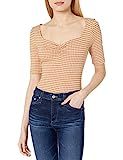 ASTR the label Women's Adjustable Diem Short Sleeve Bodysuit, Tan-White Gingham, S | Amazon (US)