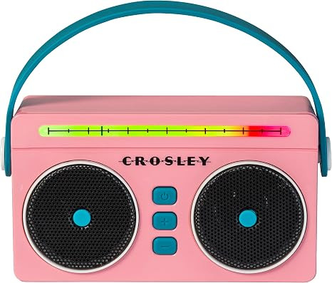 Crosley CR3050A-FG Mini Boombox Portable Bluetooth Speaker, Flamingo | Bluetooth In, 5 Color-Chan... | Amazon (US)
