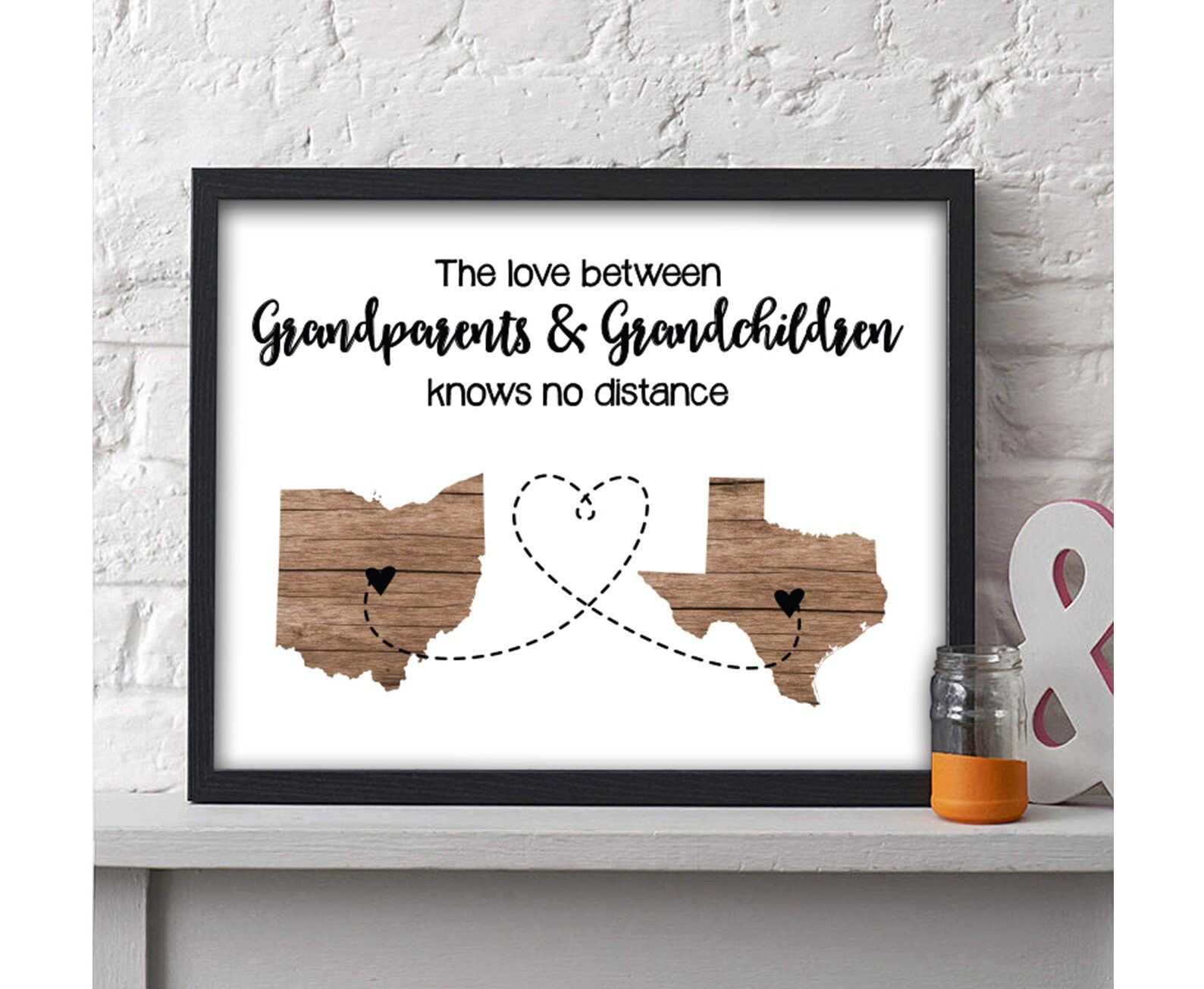 Read the full title
    Two State Paper Art Print | Personalized Grandparent Sign | Long Distance... | Etsy (US)