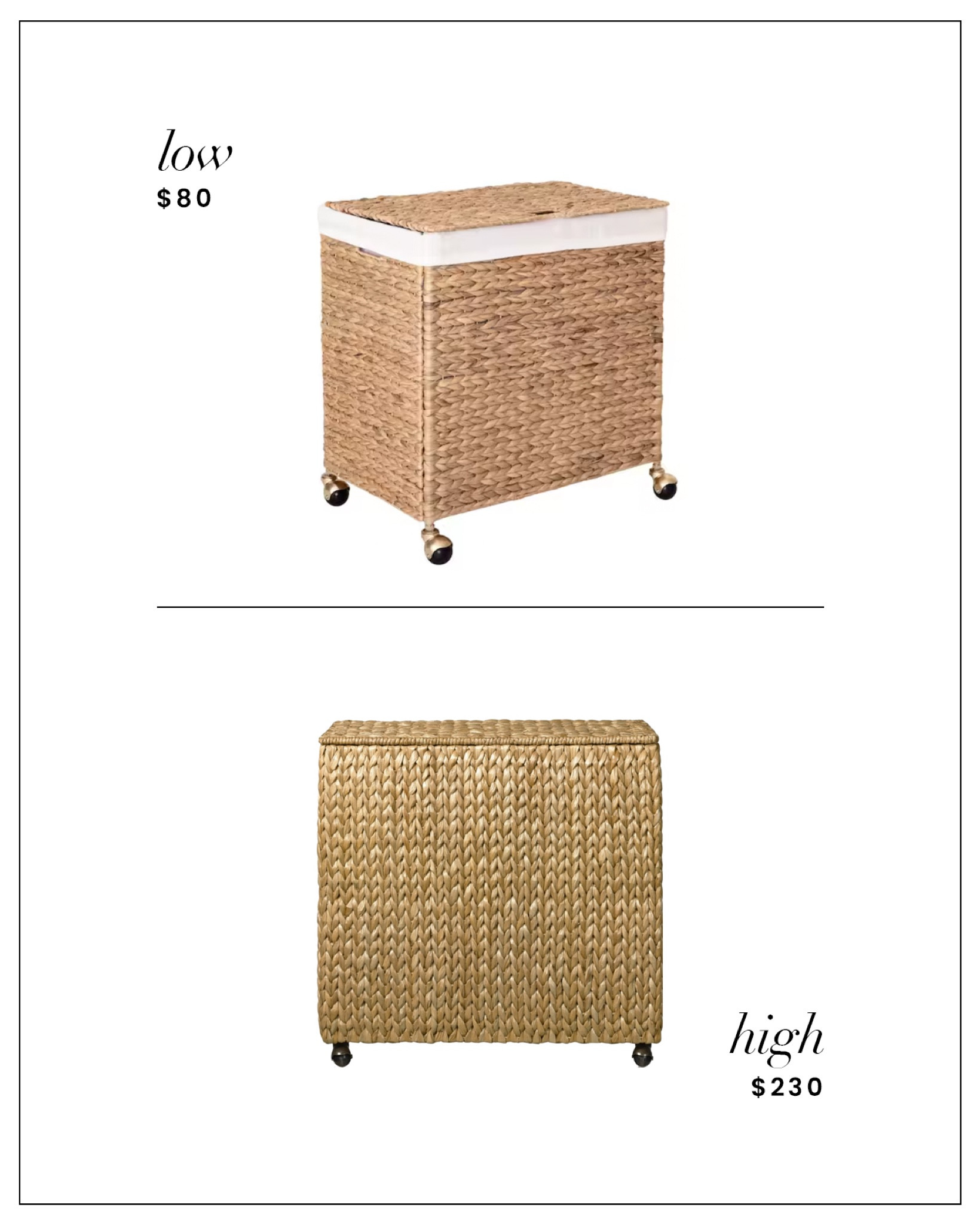 High / Low : Woven Rolling Laundry Hamper 

#LTKFindsUnder100 #LTKHome