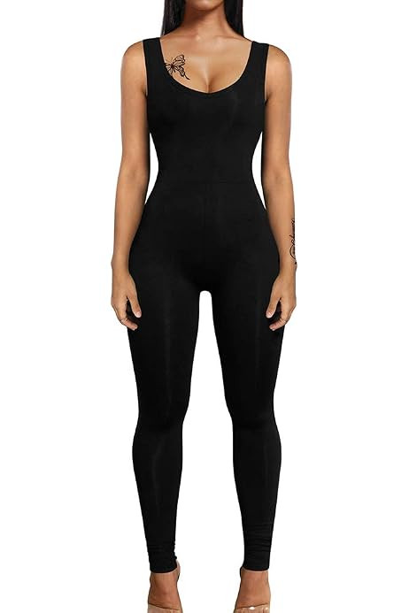 Kepblom Womens Sleeveless Tank One Piece Unitard Jumpsuit Bodysuit for Gymnastics Dance Costume | Amazon (US)