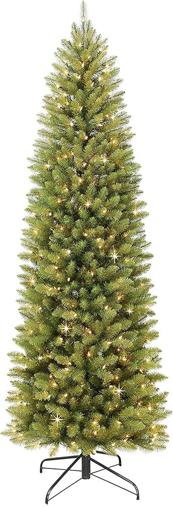 Puleo International 7.5 Foot Pre-Lit Fraser Fir Pencil Artificial Christmas Tree with 350 UL List... | Amazon (US)