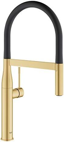 GROHE 30295GN0 Essence Semi-Pro Single-Handle Kitchen Sink Faucet with Pull-Down Sprayer, Brass, Bru | Amazon (US)