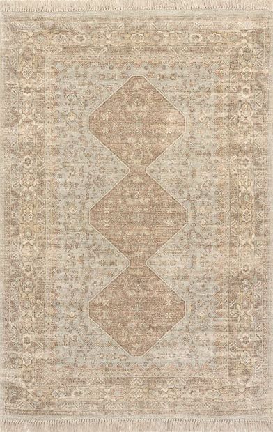 Khaki Laurie Casual Tasseled 3' x 5' Area Rug | Rugs USA