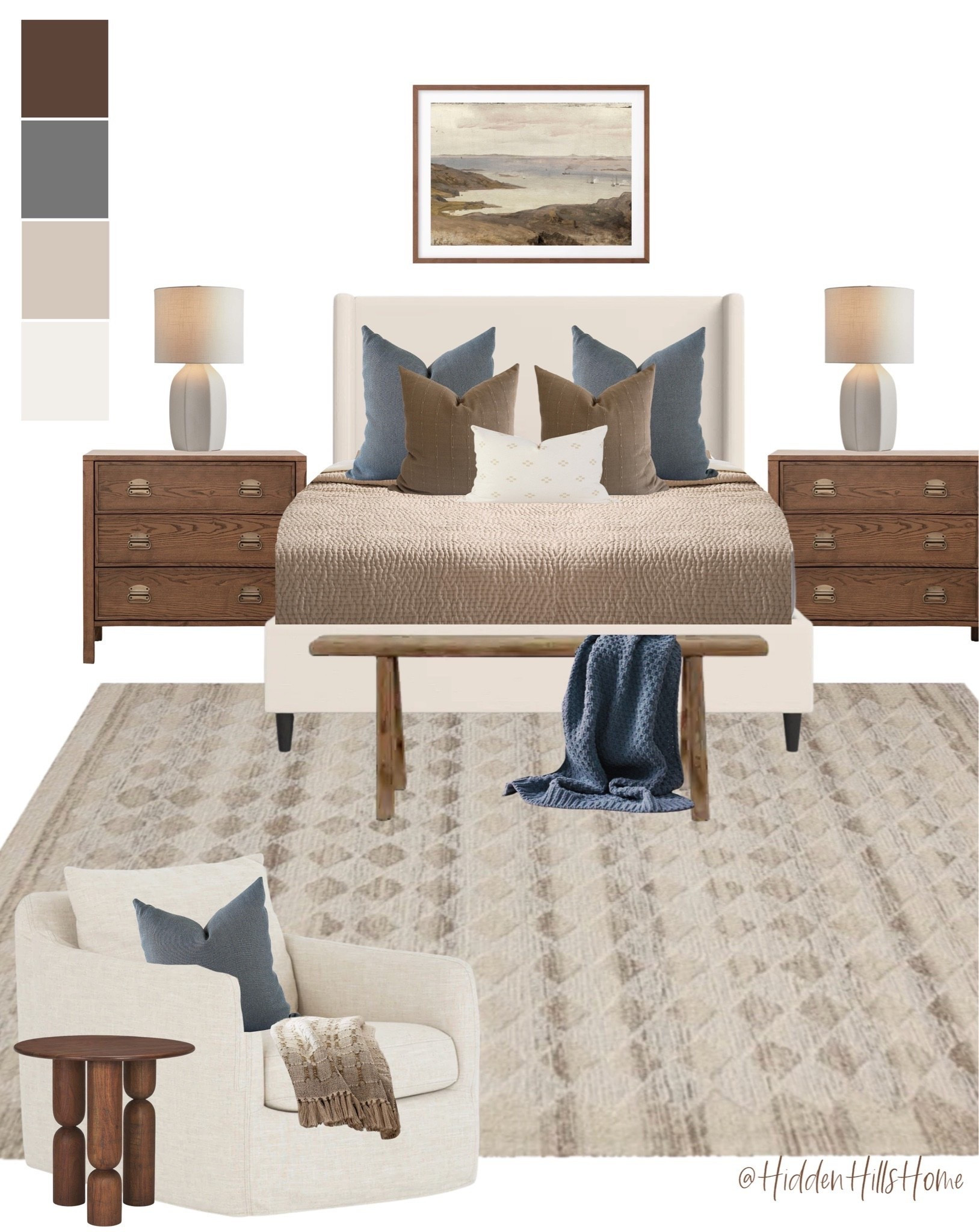 Master bedroom decor mood board, bedroom design ideas, bedding, cozy bedroom inspiration, bedroom design, Tilly bed, nightstands, bedroom rug

#LTKHome #LTKSaleAlert #LTKSeasonal