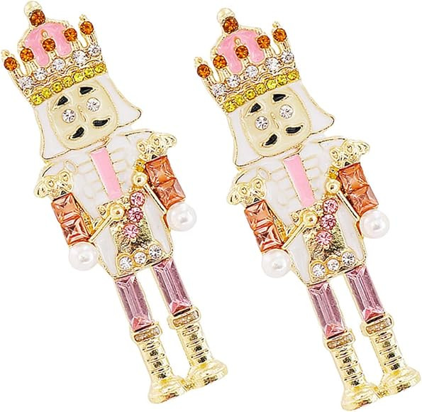Amosfun Nutcracker Earrings Winter Earrings Stud Earings Jewelry for Women Earrings Christmas Hoo... | Amazon (US)