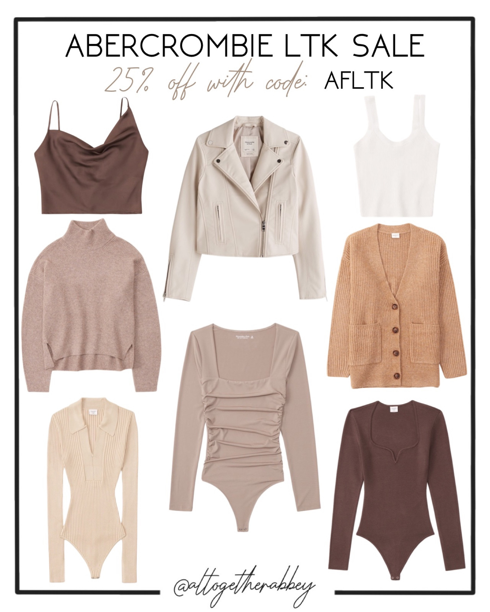Abercrombie LTK Fall sales event! 25% off everything with code AFLTK

Fall Fashion | Fall Finds | Fall Sale | Neutral Fashion | Fall Sweaters | Fall Bodysuits | Fall Basics 

#LTKSeasonal #LTKSale #LTKstyletip