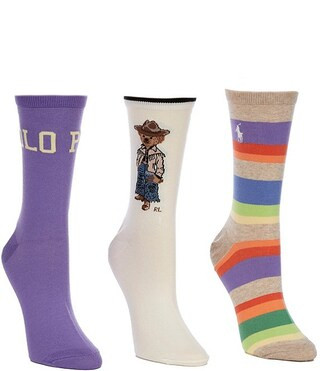 Polo Ralph Lauren Western Bear Crew Socks, 3 Pack | Dillard's | Dillard's