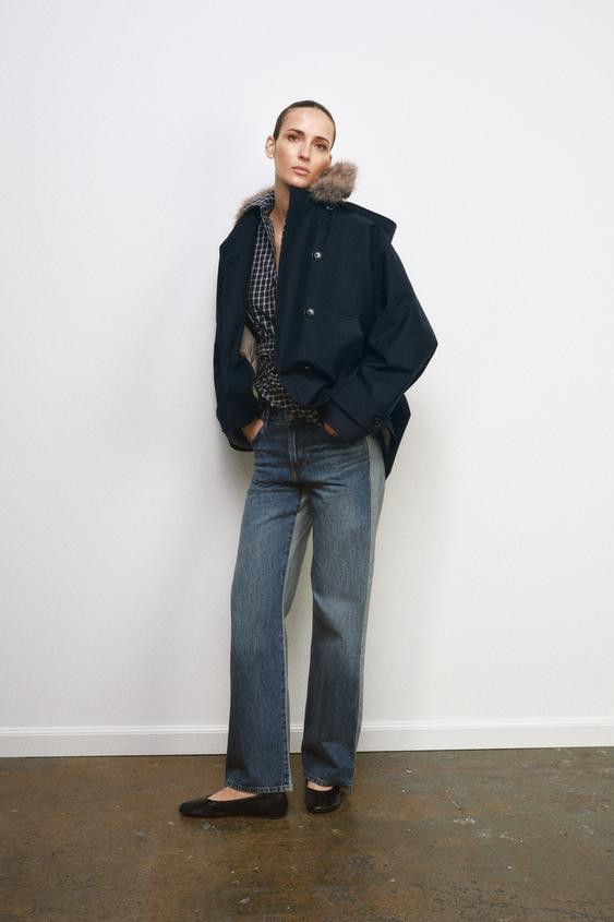 PARKA WITH FAUX SHEEPSKIN COLLAR ZW COLLECTION | Zara AU