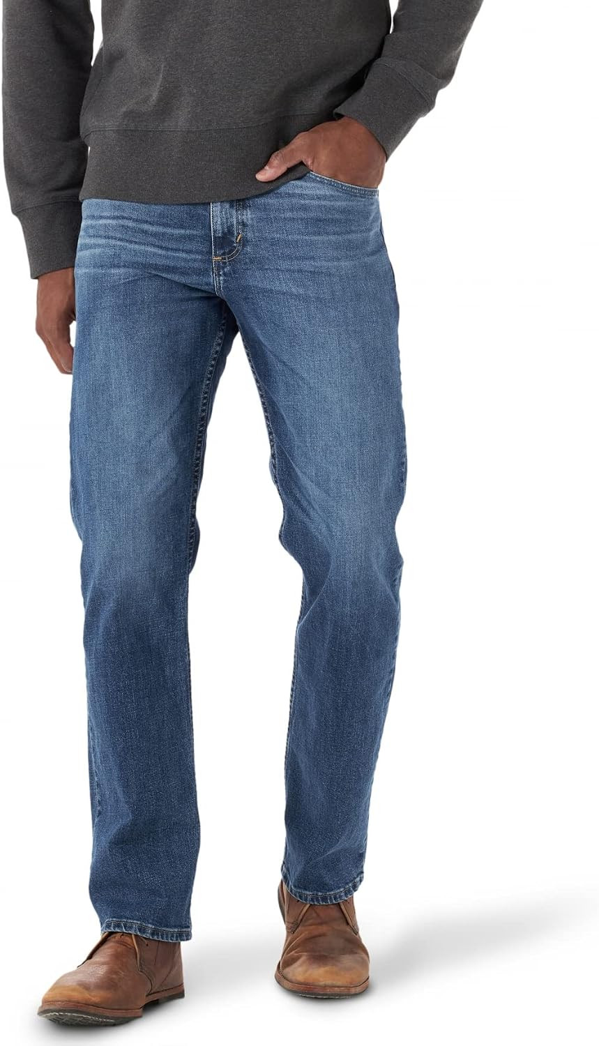 Wrangler Mens Men's Free-to-Stretch Relaxed Fit Jean | Amazon (US)