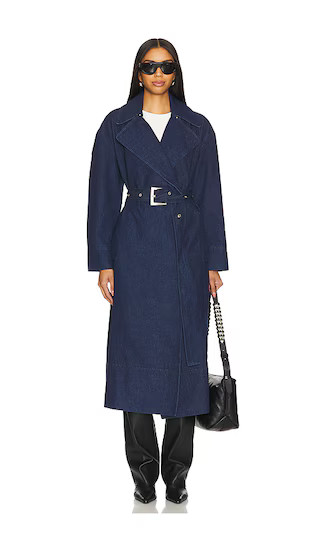 Tate Denim Trench Coat in Indigo | Revolve Clothing (Global)