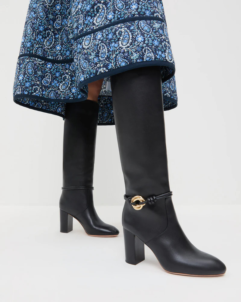 Goldy Black/Gold Leather Tall Boot | Loeffler Randall