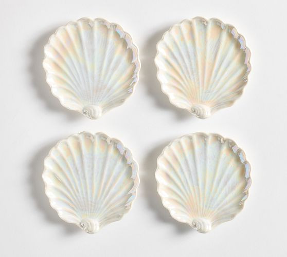Pearlescent Shell Stoneware Coasters - Set of 4 | Pottery Barn (US)