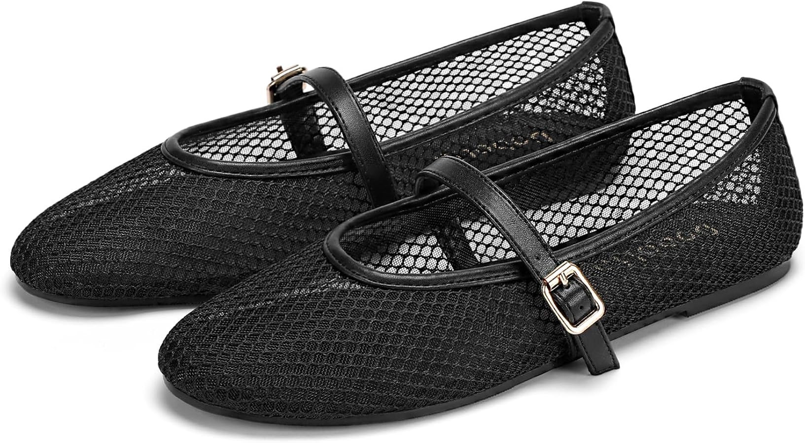 Mesh Ballet Flats for Women Round Toe Mary Jane Shoes Sexy Fishnet Trendy Dressy Ballerina Flat S... | Amazon (US)
