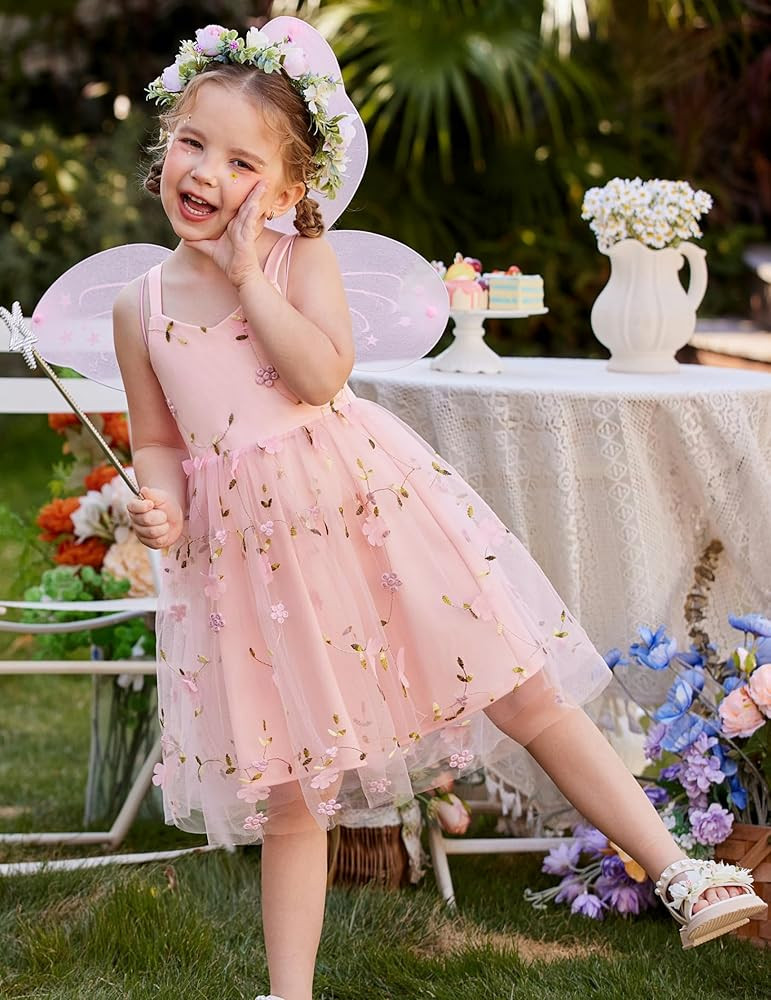 Arshiner Toddler Girls Tulle Dress Bowknot Tutu Birthday Princess Embroidery Dresses Formal Photo... | Amazon (US)