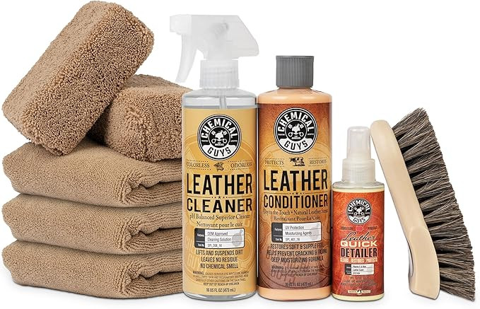 Chemical Guys Leather Cleaner and Conditioner Detailing Kit - Leather Care Kit For Natural, Synth... | Amazon (US)
