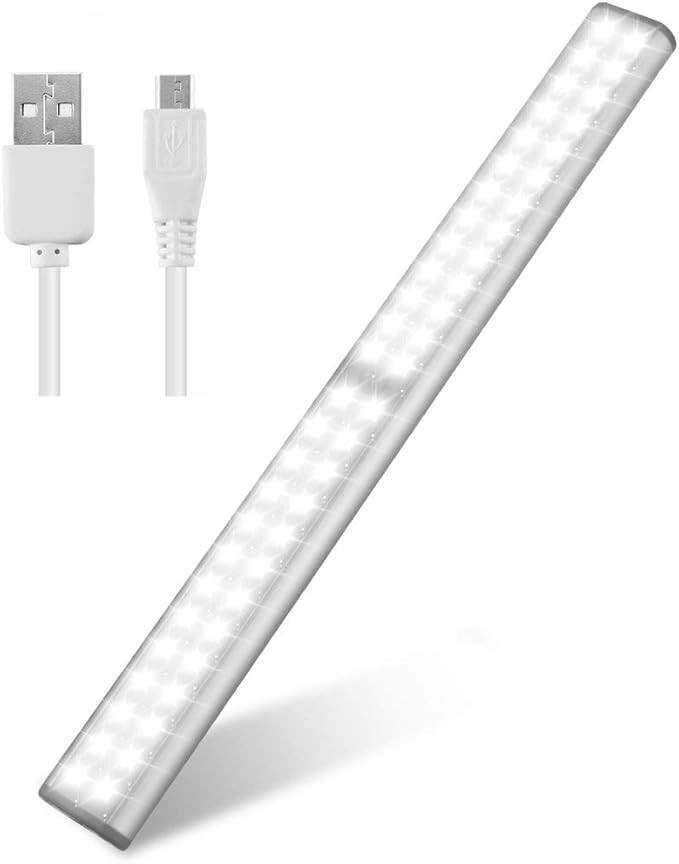 Led Closet Light, USB Rechargeable 52-LED Under-Cabinet Lighting, Motion Sensor Activated Night L... | Amazon (US)
