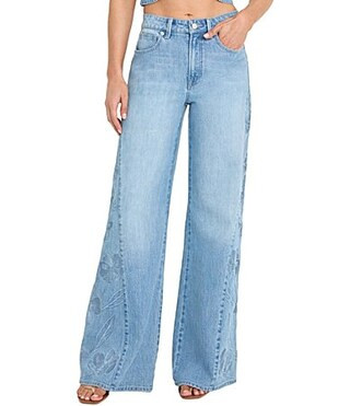 Good American Dolly Embroidered Good Waist Palazzo Denim Jeans - 6 | Dillard's