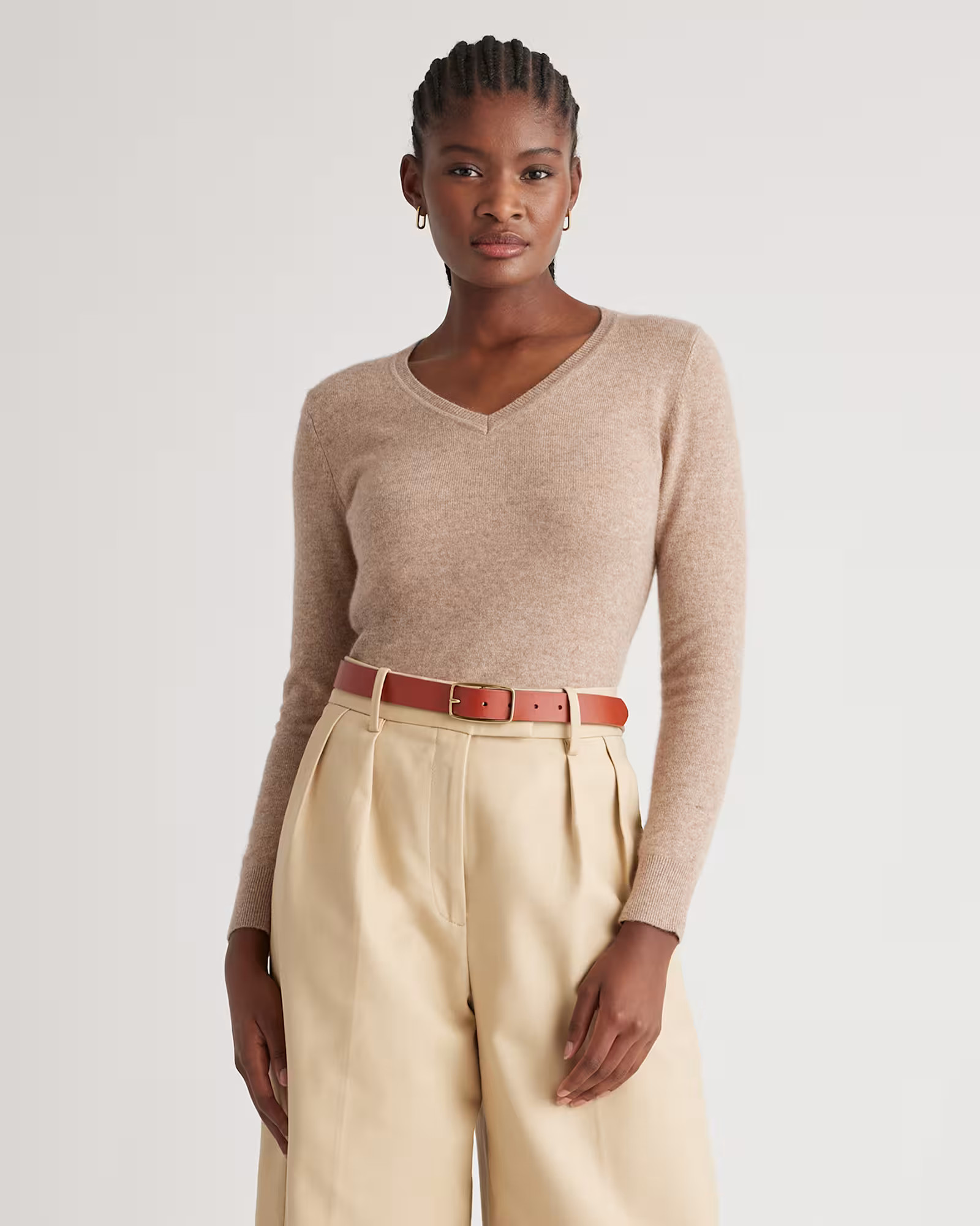 Mongolian Cashmere V-Neck Sweater | Quince