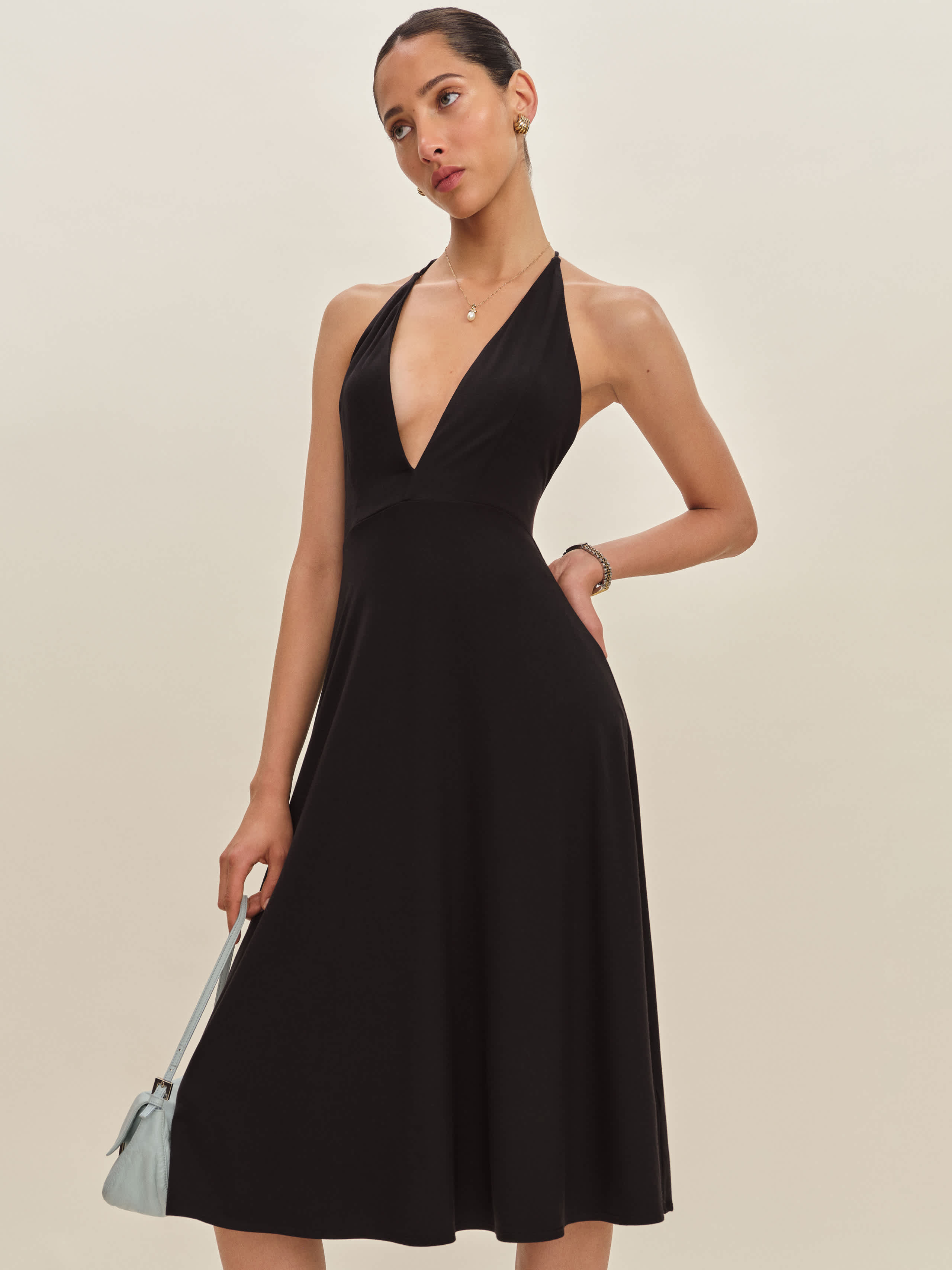 Reformation Louie Knit Dress Black Medium | Reformation (Global)