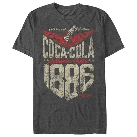 Men s Coca Cola Authentic Vintage 1886 Graphic Tee Charcoal Heather Medium | Walmart (US)