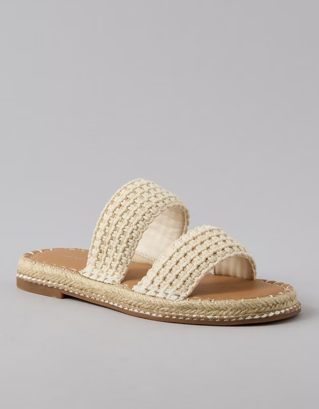 AE Crochet Espadrille Slide Sandal | American Eagle Outfitters (US & CA)