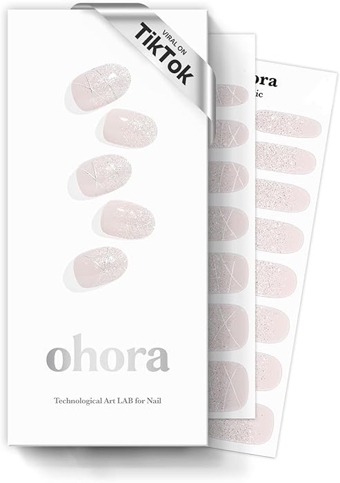 ohora Semi Cured Gel Nail Strips (N Dress Up) - White, Patterned, Works with Any UV/LED Lamps, Sa... | Amazon (US)