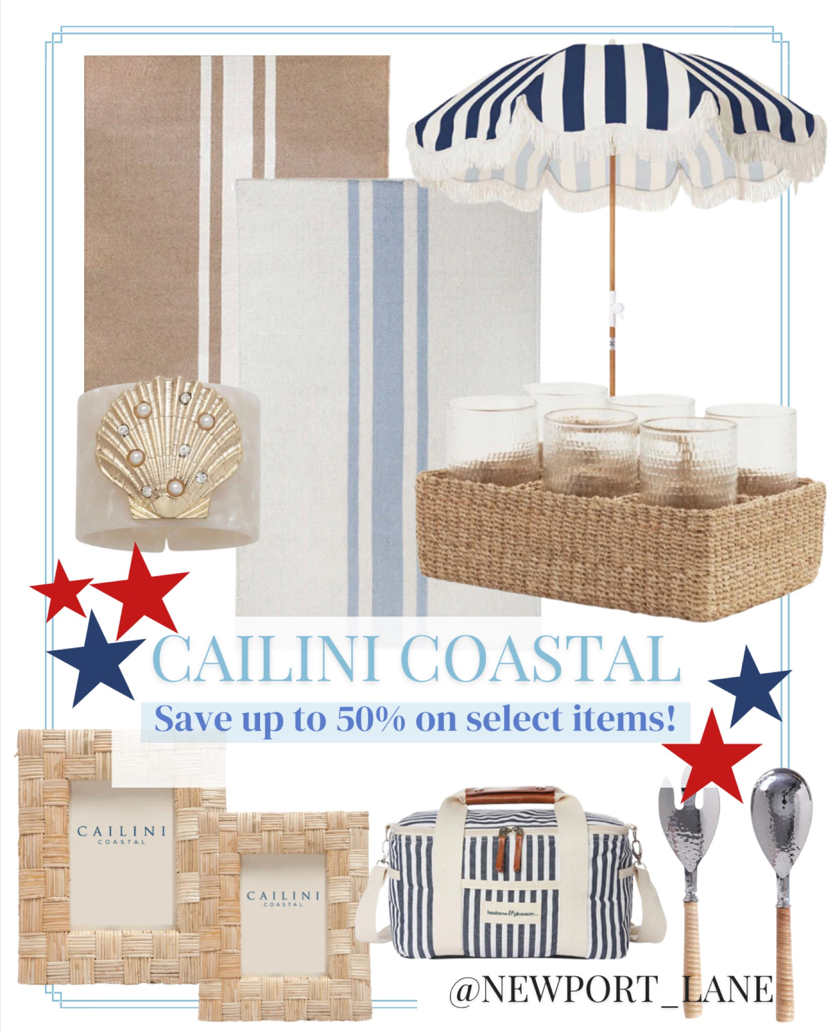 Coastal home decor, coastal decor, picture frames, rattan wrapped servingware, umbrella, striped rug, 4th of July sale



#LTKhome #LTKsalealert