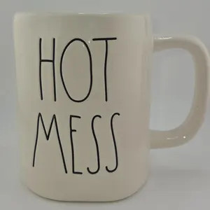 Rae Dunn Hot Mess Mug. 4.5" Tall. Holds 18oz. Pink Inside. Excellent Pre-owned Condt. Ships to US... | Etsy (Global)