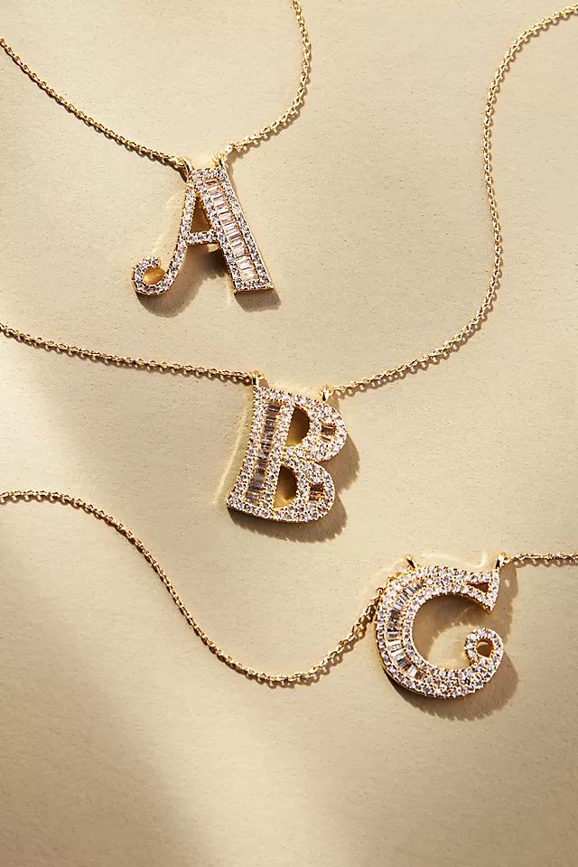 Gold Tailed Monogram Necklace | Anthropologie (US)