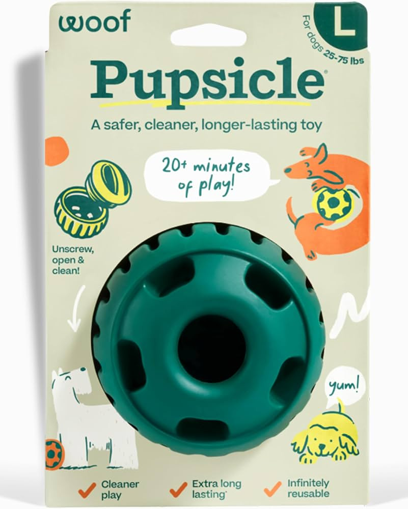 WOOF Pupsicle Interactive Dog Ball Toy for Dogs 25-75 lbs - Green | Amazon (US)
