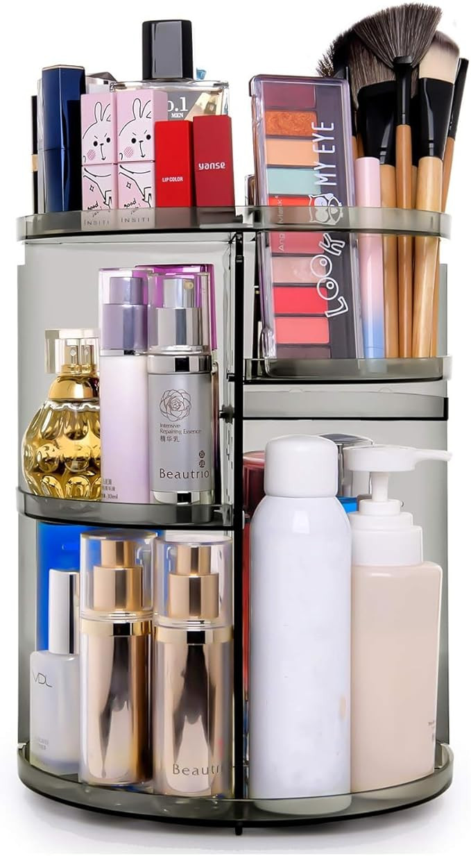 sanipoe 360 Rotating Makeup Organizer, Spinning Skincare Organizer,Cosmetic Display Case with Bru... | Amazon (US)