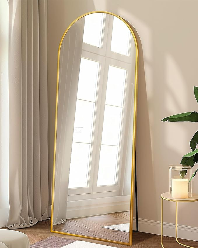 Full Length Mirror, 59"x18" Arched Full Body Mirror, Floor Mirrors with Stand, Body Mirrors Stand... | Amazon (US)