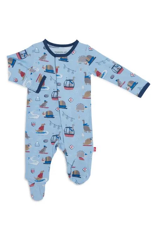 Magnetic Me Ski Rex Magnetic Footie in Blue at Nordstrom, Size 3-6M | Nordstrom