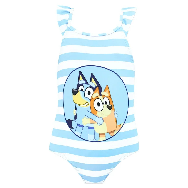 Bluey Frilly Straps Flutter Polyester, One-Piece Swimsuit (Girl's), Size 8 - Walmart.com | Walmart (US)