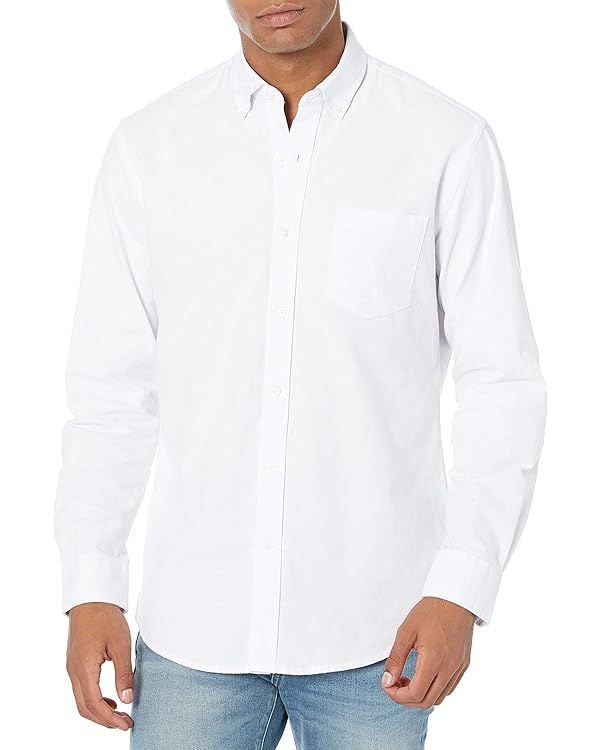 Amazon Essentials Men's Regular-Fit Long-Sleeve Pocket Oxford Shirt | Amazon (US)