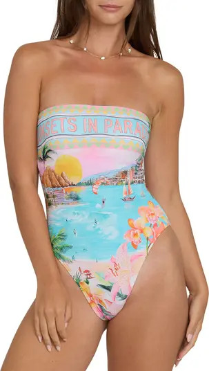 Billabong Paradise Sun Tully Strapless One-Piece Swimsuit | Nordstrom | Nordstrom