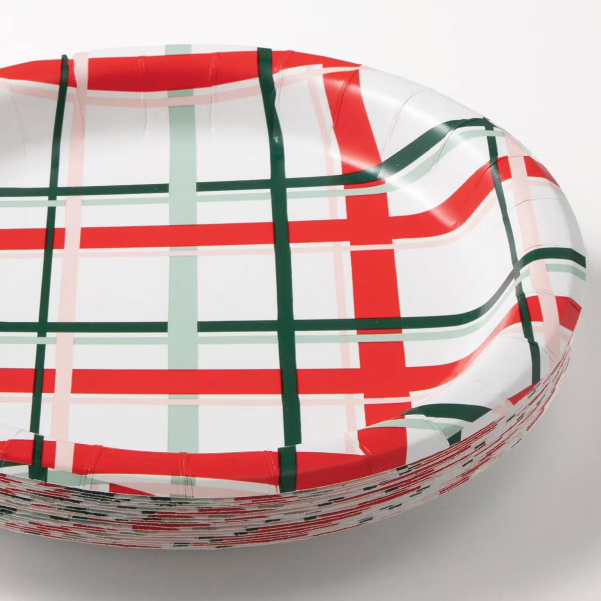 20ct 8.5" Christmas Plaid Dinner Plates - Spritz™ | Target