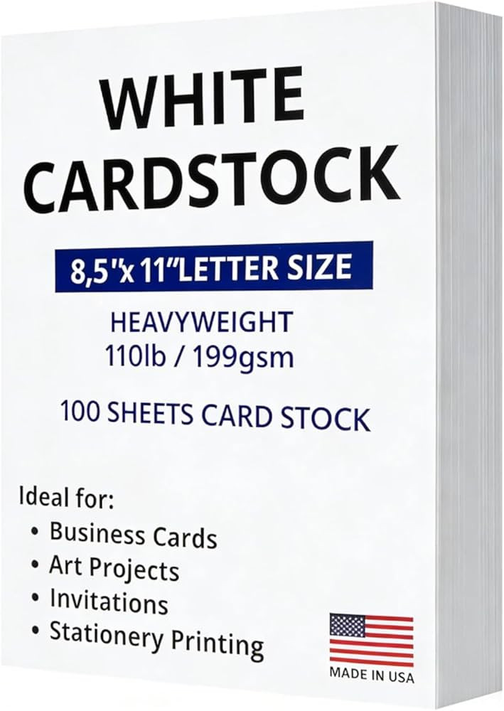 Veritas White Cardstock 8.5 x 11”, 110LB/199GSM Heavyweight Card Stock, 100 Sheets, Thick Cards... | Amazon (US)