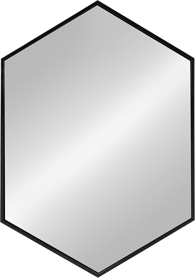 Kate and Laurel McNeer Large Hexagon Metal Wall Mirror, 31x22, Black | Amazon (US)