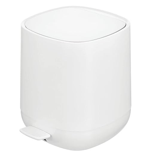mDesign Plastic 1.3 Gallon/5 Liter Trash Can Waste Basket for Bathroom with Lid, Step Pedal Dustb... | Amazon (US)