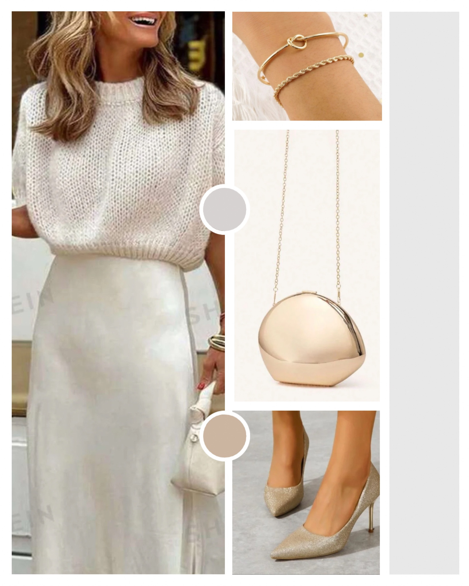 O mesmo tricot cropped da composição anterior ganha um up  de estilo com a saia acetinada, bolsa dourada e scarpin! 


#LTKdicadeestilo #LTKbrasil #LTKroupadefesta