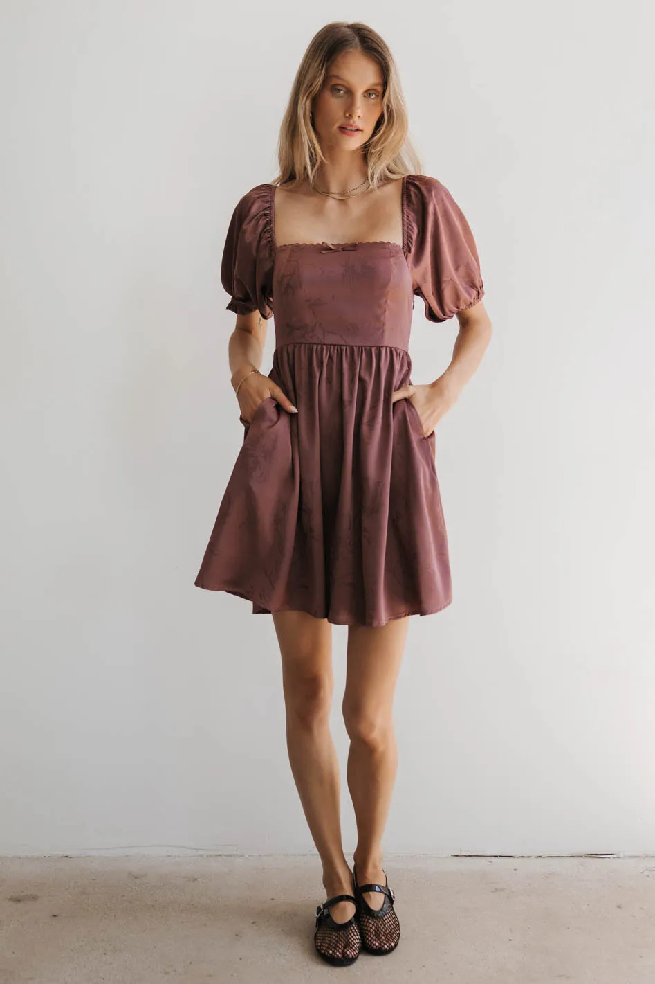 Alexis Satin Mini Dress in Mauve - FINAL SALE | Böhme US